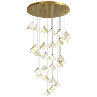 Cithayra Geometric Glass Brass Chandelier