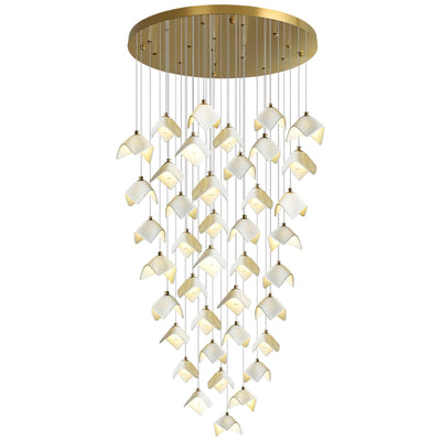 Cithayra Geometric Glass Brass Chandelier
