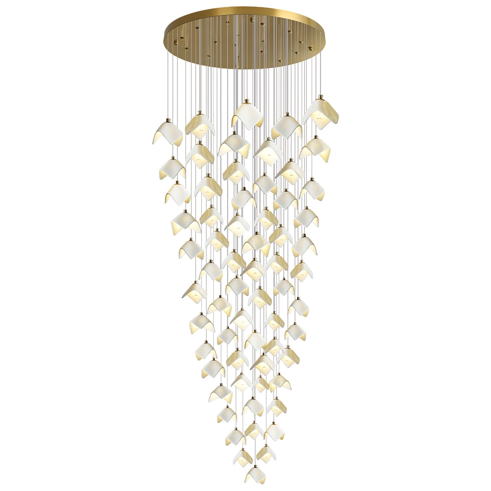 Cithayra Geometric Glass Brass Chandelier