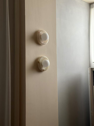 Aursilos Premium Nordic Art White Jade Glass Sconce Wall Lamp - Neutral Decor