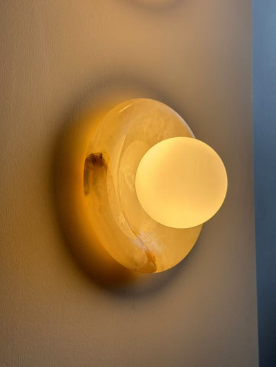 Aursilos Premium Nordic Art White Jade Glass Sconce Wall Lamp - Neutral Decor