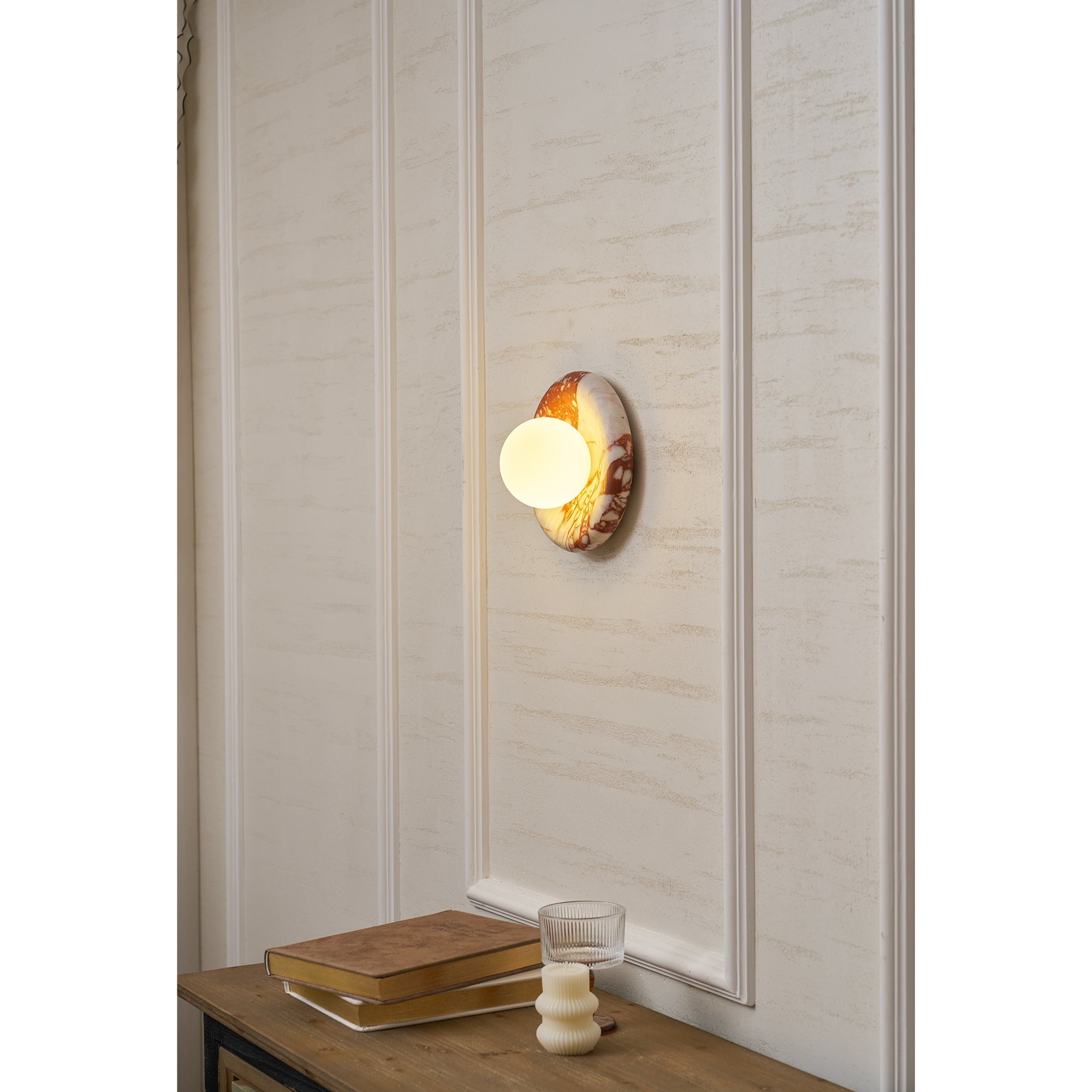 Westley Red Marble Indoor Wall Light