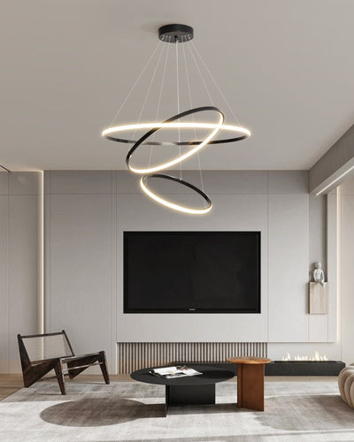 Efrion Modern Minimalist Rings Brass Plastic Chandelier