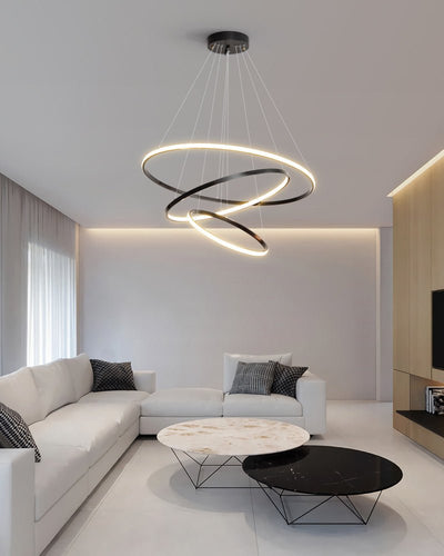 Efrion Modern Minimalist Rings Brass Plastic Chandelier