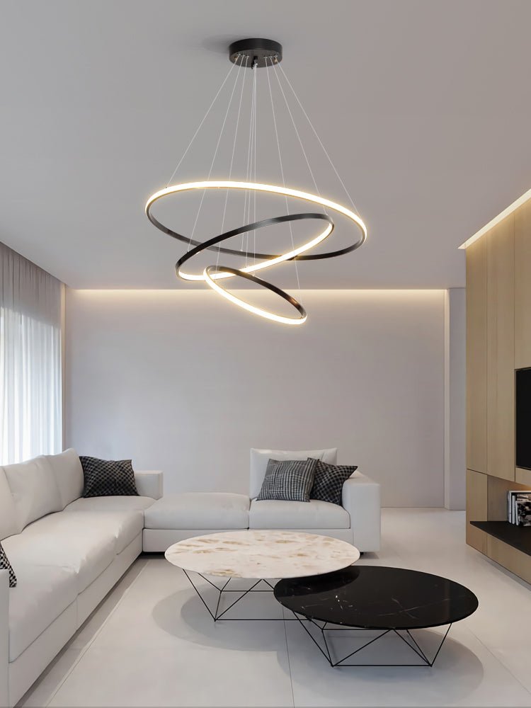 Efrion Modern Minimalist Rings Brass Plastic Chandelier