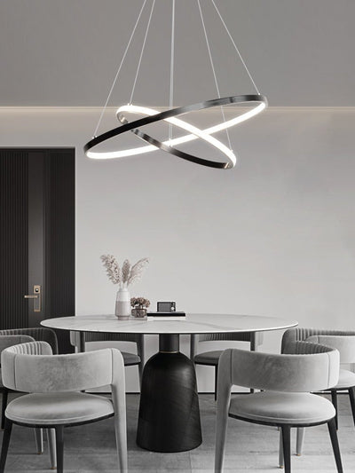 Efrion Modern Minimalist Rings Brass Plastic Chandelier