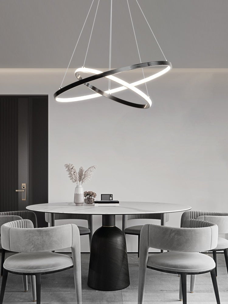 Efrion Modern Minimalist Rings Brass Plastic Chandelier