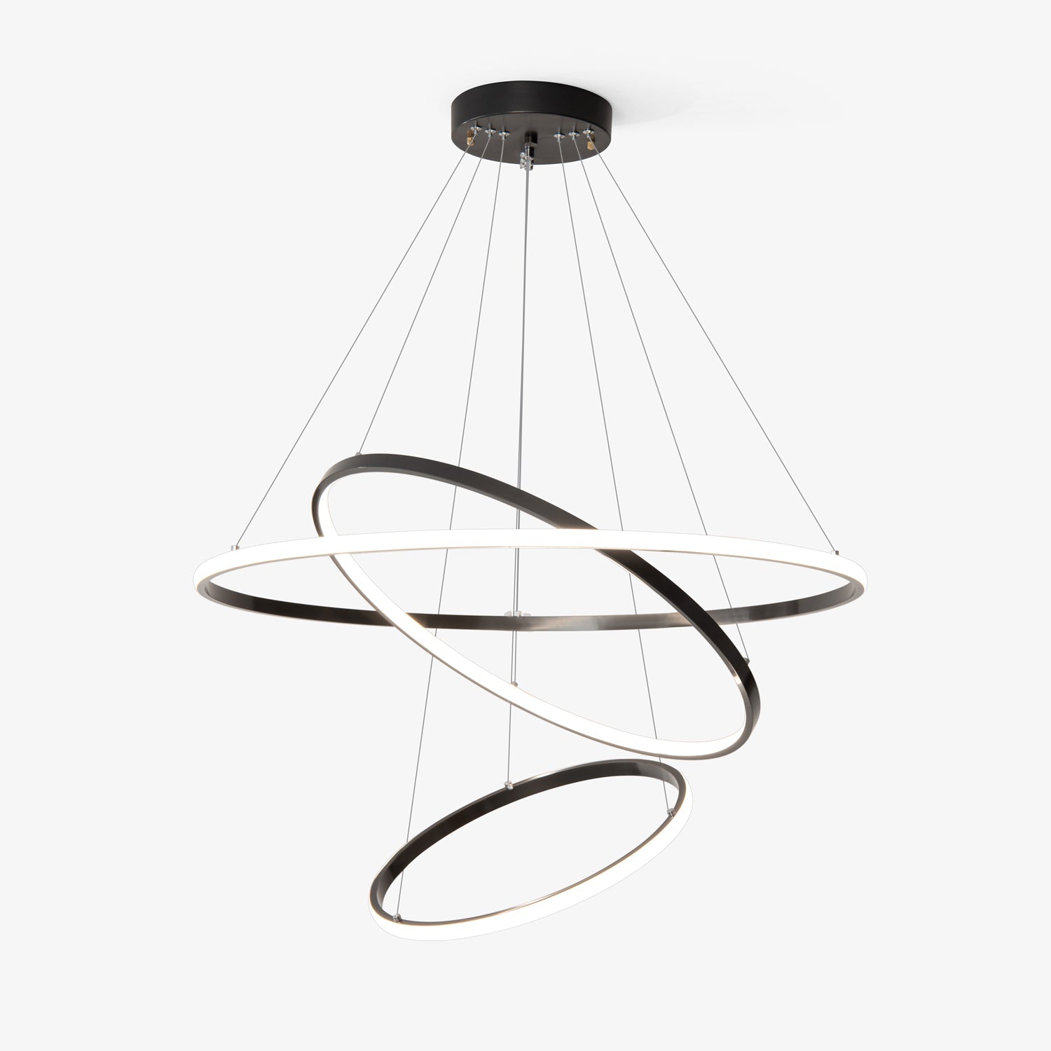 Efrion Modern Minimalist Rings Brass Plastic Chandelier