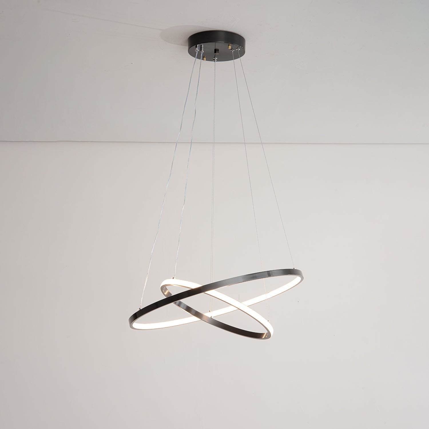 Efrion Modern Minimalist Rings Brass Plastic Chandelier