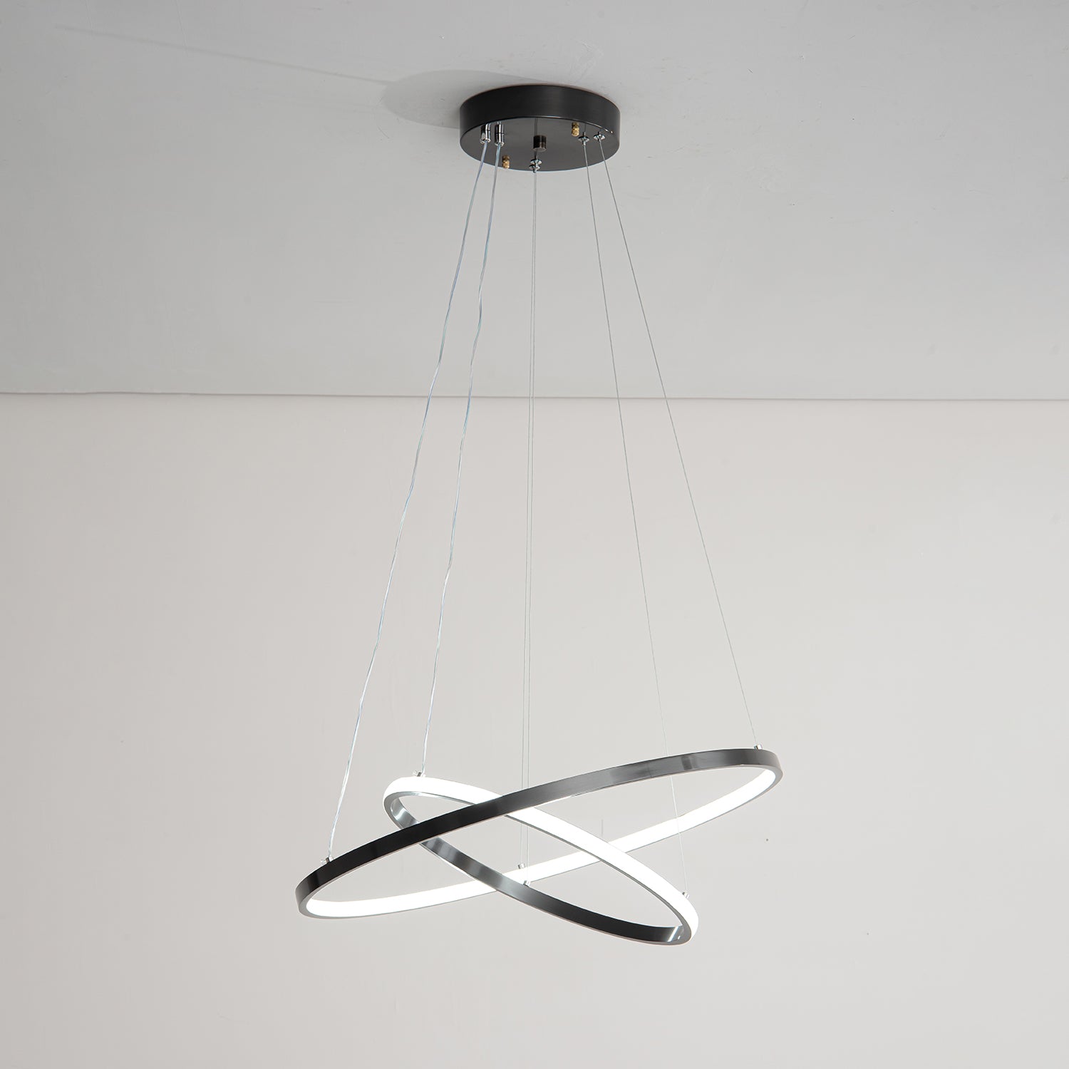 Efrion Modern Minimalist Rings Brass Plastic Chandelier