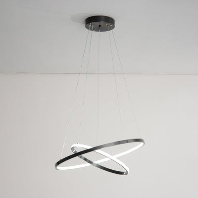Efrion Modern Minimalist Rings Brass Plastic Chandelier
