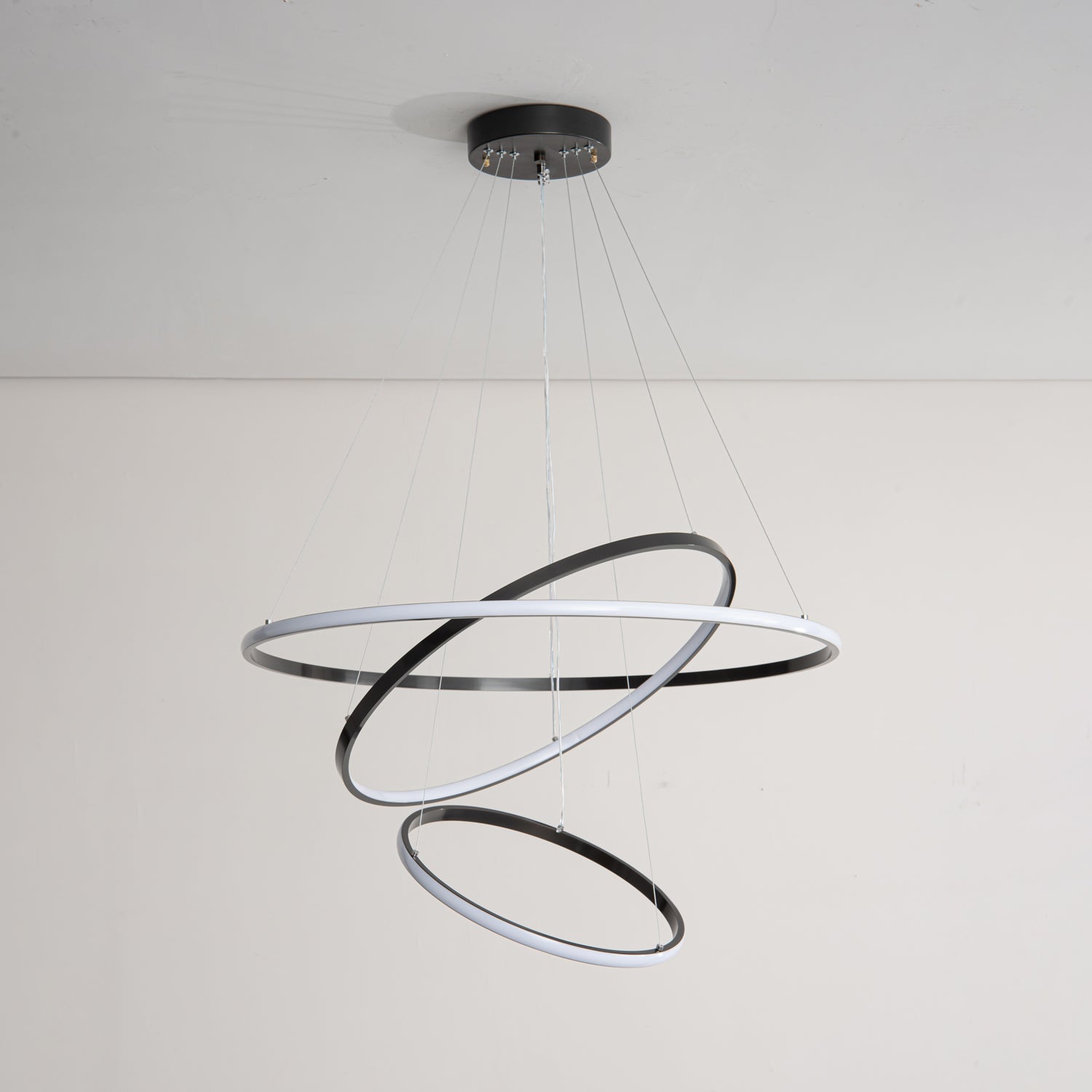 Efrion Modern Minimalist Rings Brass Plastic Chandelier