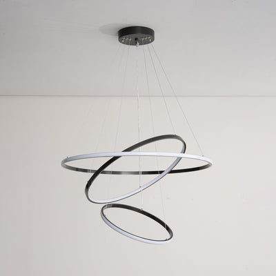 Efrion Modern Minimalist Rings Brass Plastic Chandelier