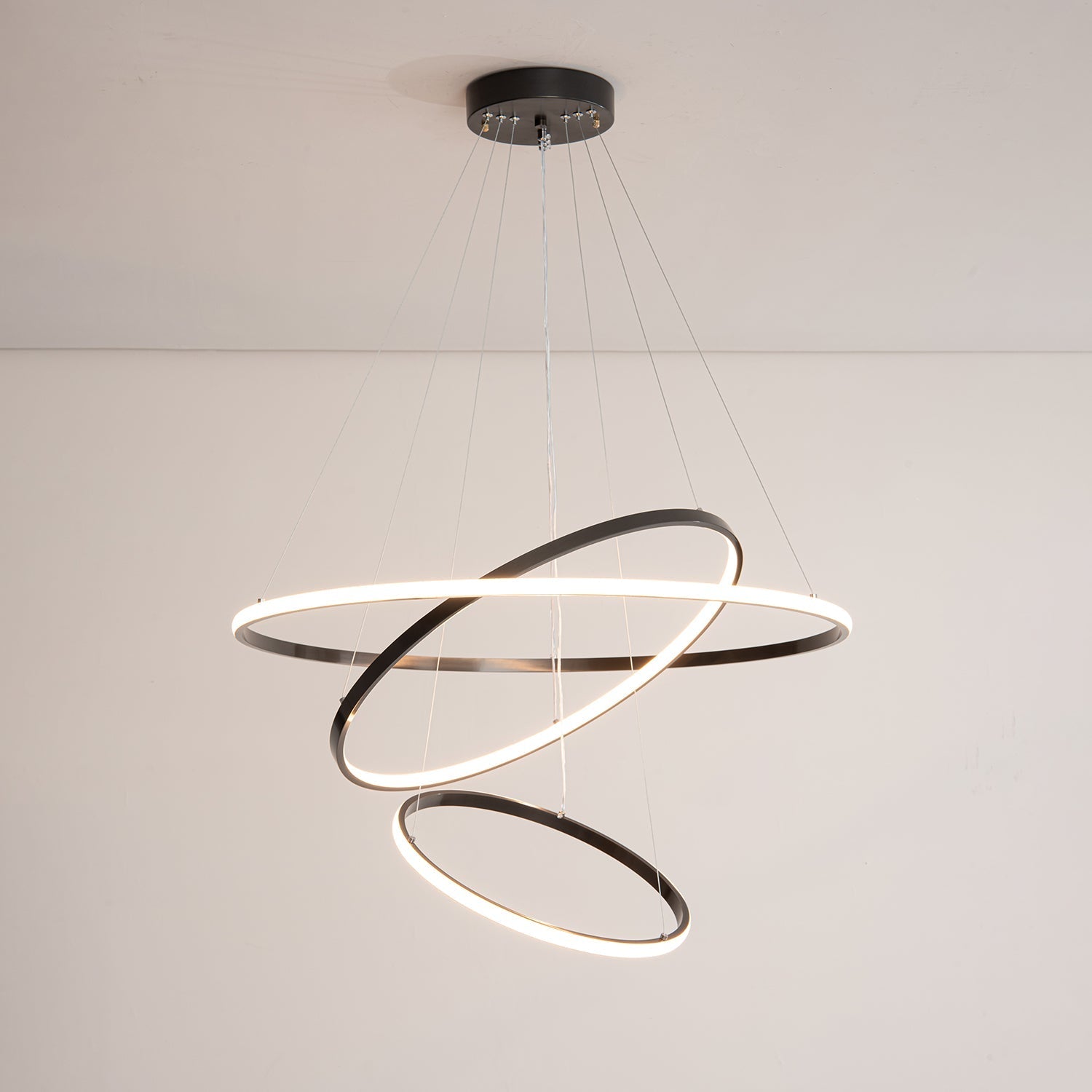 Efrion Modern Minimalist Rings Brass Plastic Chandelier