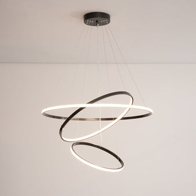 Efrion Modern Minimalist Rings Brass Plastic Chandelier