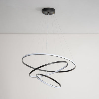 Efrion Modern Minimalist Rings Brass Plastic Chandelier