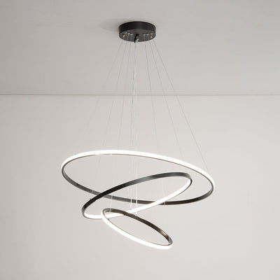 Efrion Modern Minimalist Rings Brass Plastic Chandelier