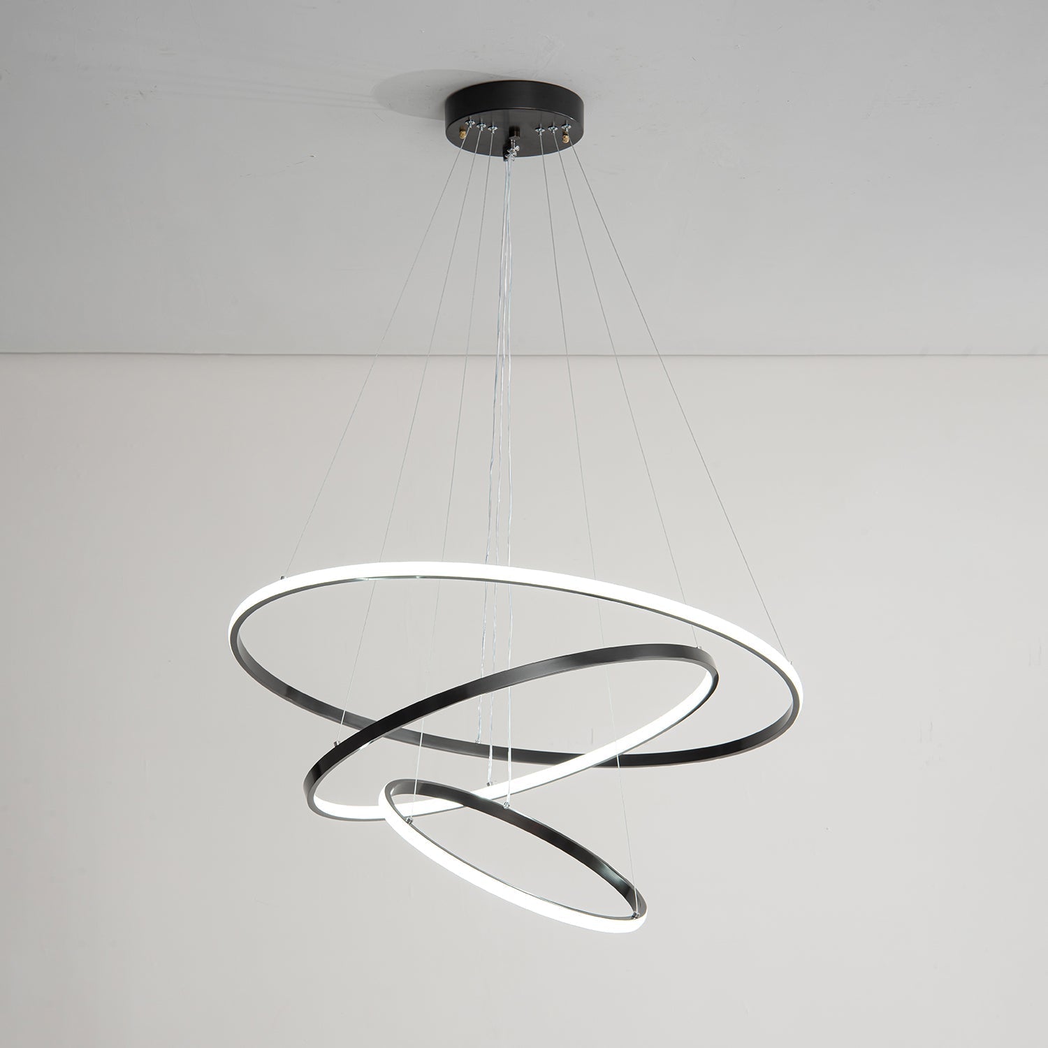 Efrion Modern Minimalist Rings Brass Plastic Chandelier