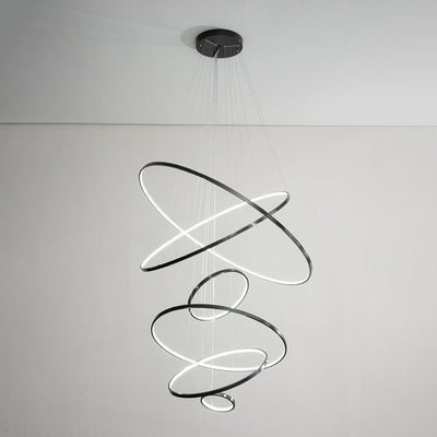 Efrion Modern Minimalist Rings Brass Plastic Chandelier