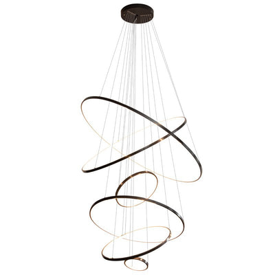 Efrion Modern Minimalist Rings Brass Plastic Chandelier