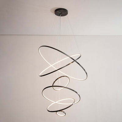 Efrion Modern Minimalist Rings Brass Plastic Chandelier