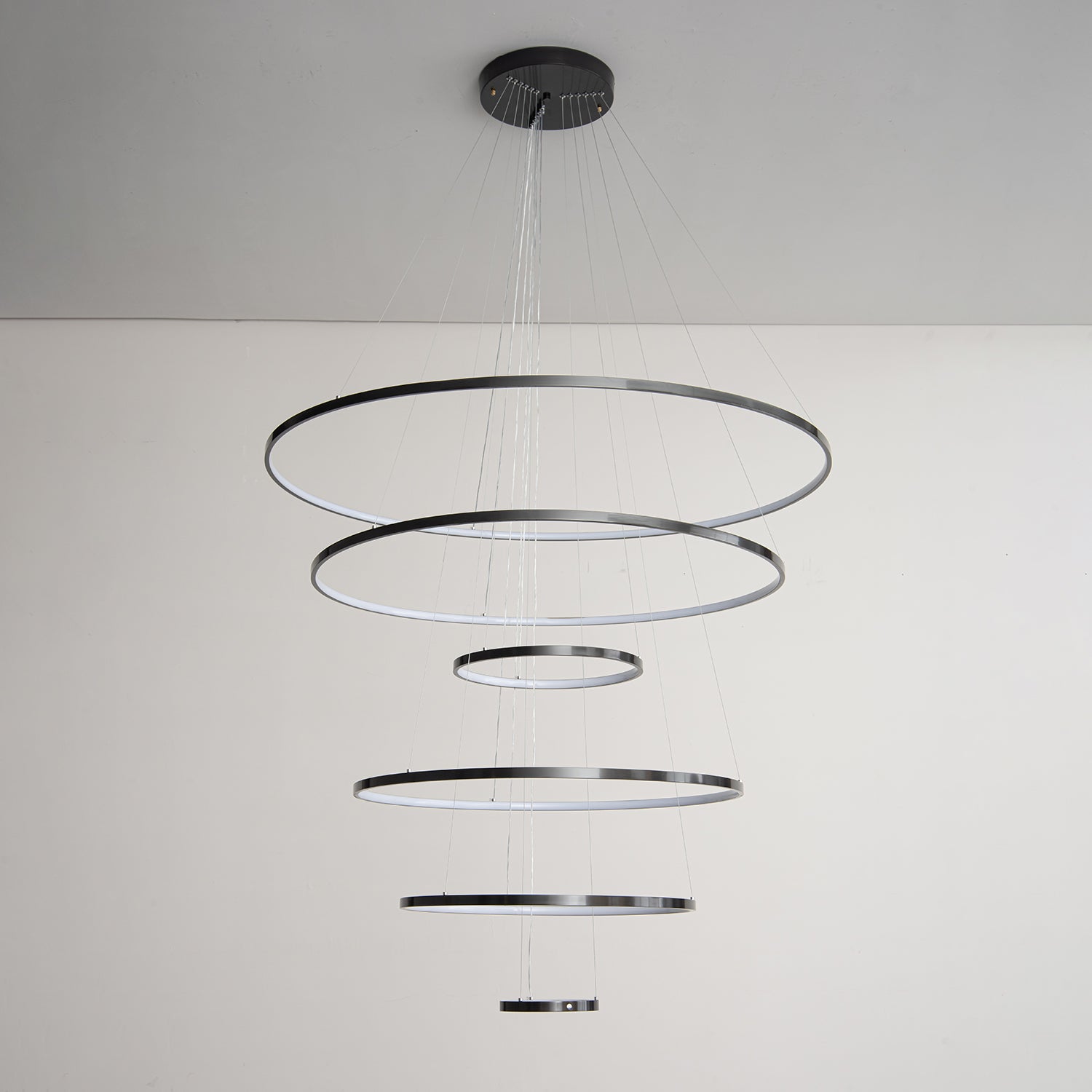 Efrion Modern Minimalist Rings Brass Plastic Chandelier