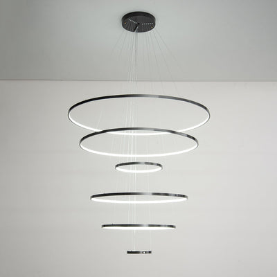 Efrion Modern Minimalist Rings Brass Plastic Chandelier