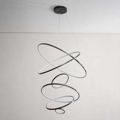 Efrion Modern Minimalist Rings Brass Plastic Chandelier