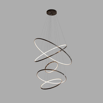 Efrion Modern Minimalist Rings Brass Plastic Chandelier
