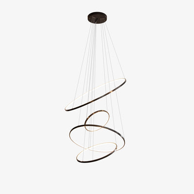 Efrion Modern Minimalist Rings Brass Plastic Chandelier