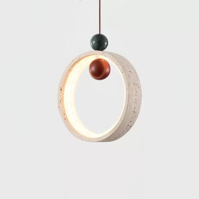 Vovinyra Circular Travertine Pendant Light