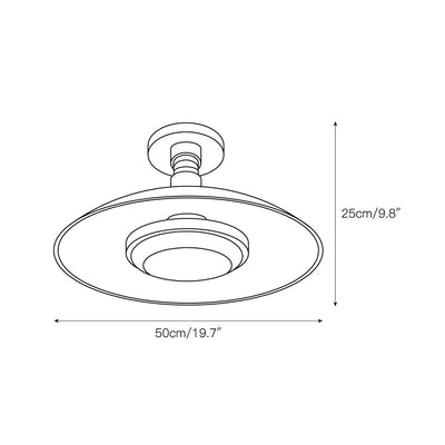Evergrove Pot Lid Style Flat Panel Flush Mount Ceiling Light