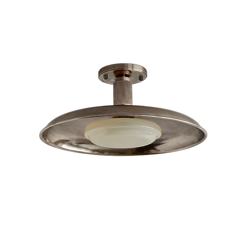 Evergrove Pot Lid Style Flat Panel Flush Mount Ceiling Light