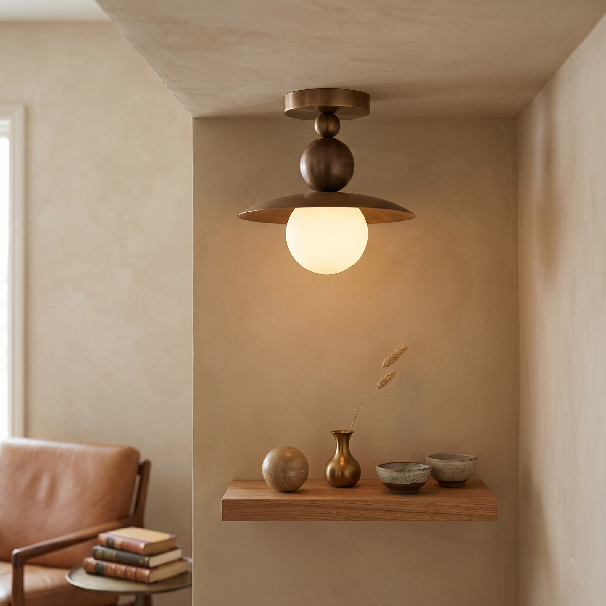 Clairfield Alabaster Flush Mount Ceiling Light