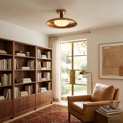 Evergrove Pot Lid Style Flat Panel Flush Mount Ceiling Light