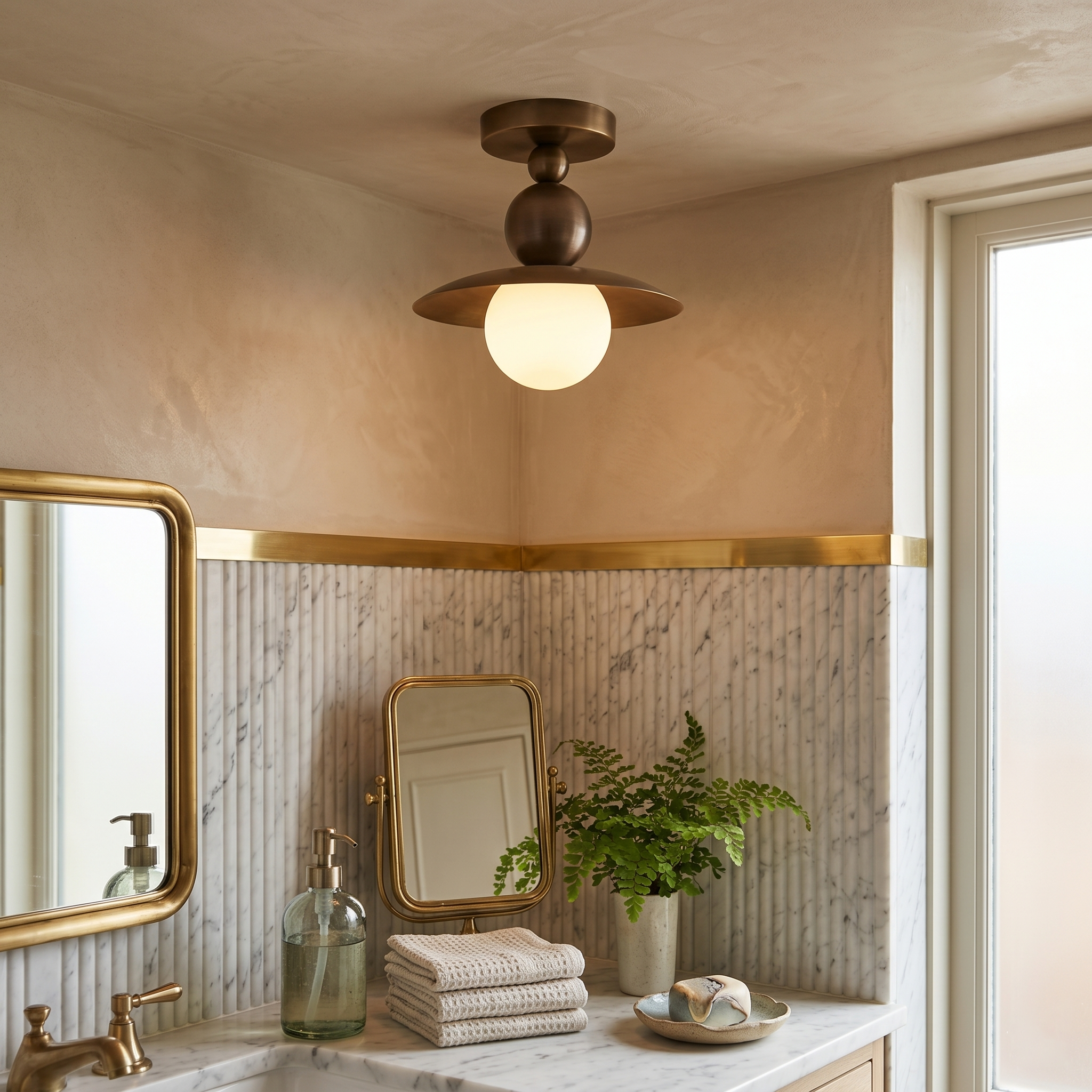 Clairfield Alabaster Flush Mount Ceiling Light
