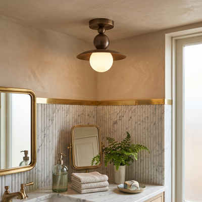 Clairfield Alabaster Flush Mount Ceiling Light