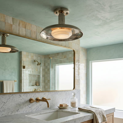 Evergrove Pot Lid Style Flat Panel Flush Mount Ceiling Light
