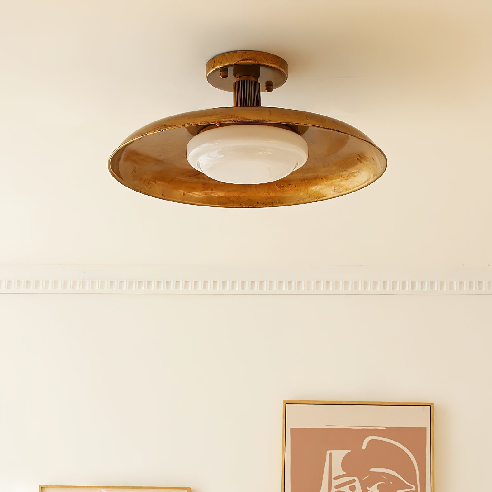 Evergrove Pot Lid Style Flat Panel Flush Mount Ceiling Light