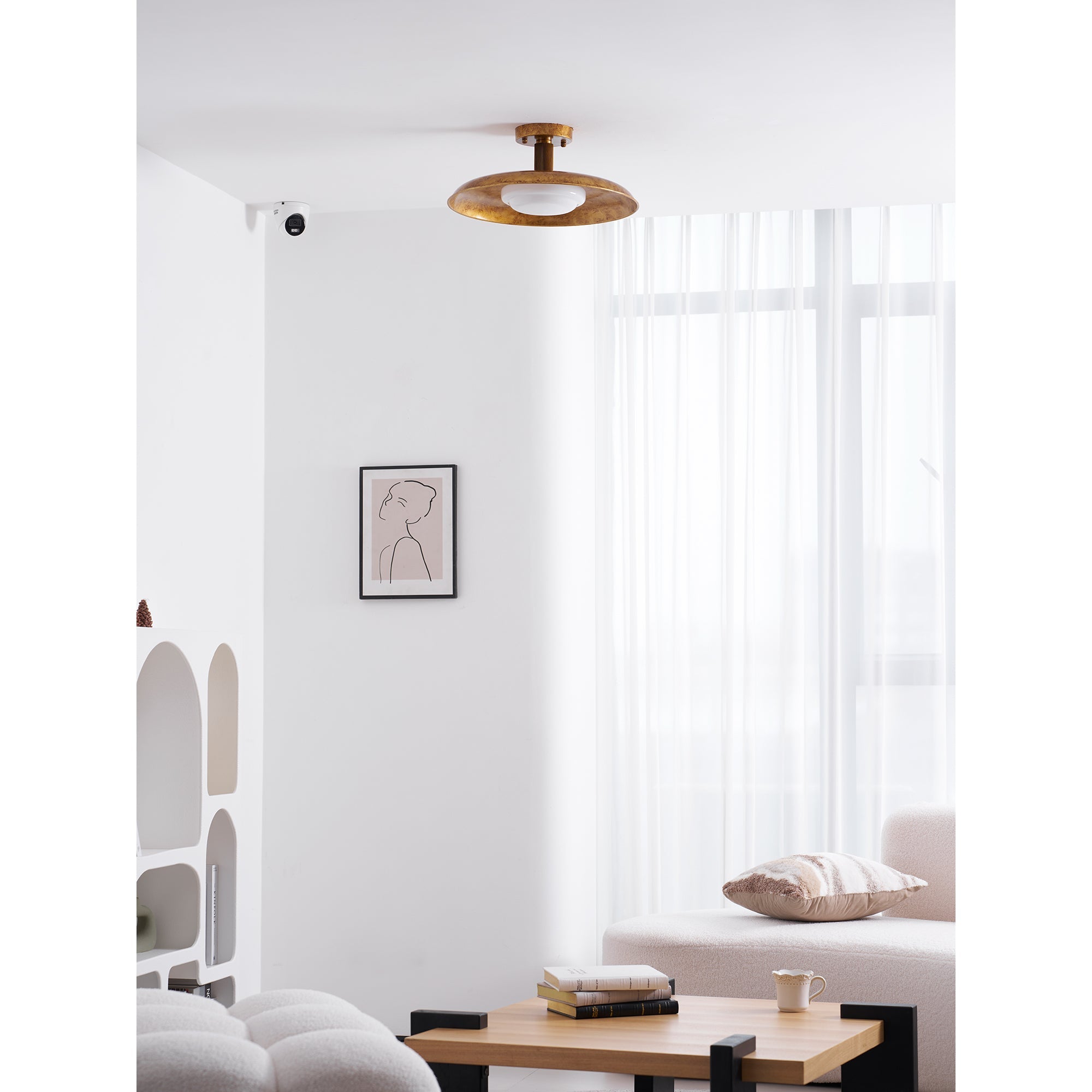 Evergrove Pot Lid Style Flat Panel Flush Mount Ceiling Light