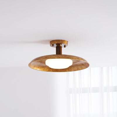 Evergrove Pot Lid Style Flat Panel Flush Mount Ceiling Light
