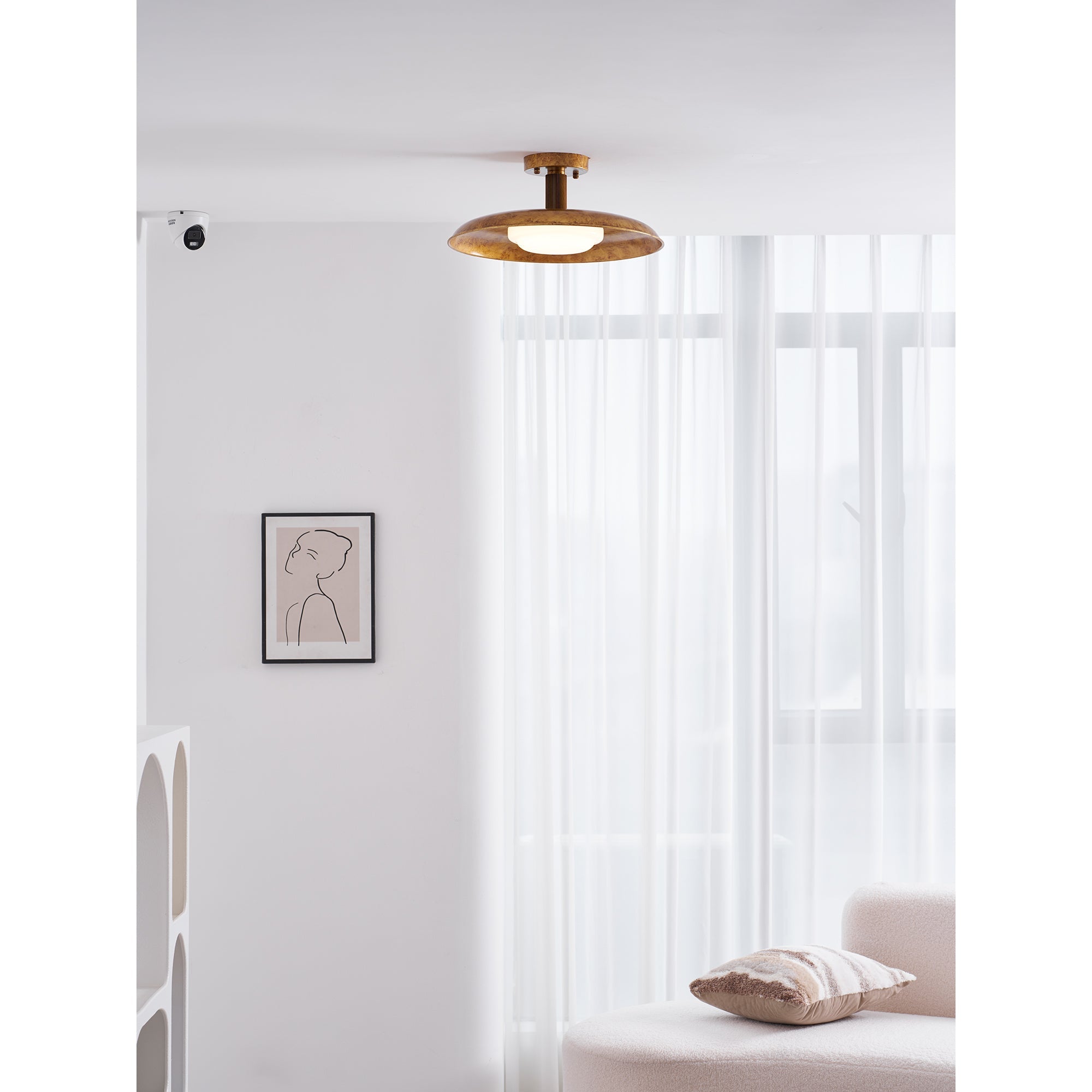 Evergrove Pot Lid Style Flat Panel Flush Mount Ceiling Light