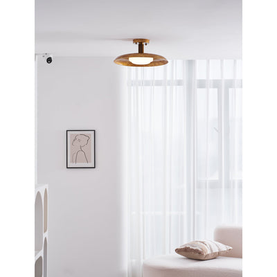 Evergrove Pot Lid Style Flat Panel Flush Mount Ceiling Light