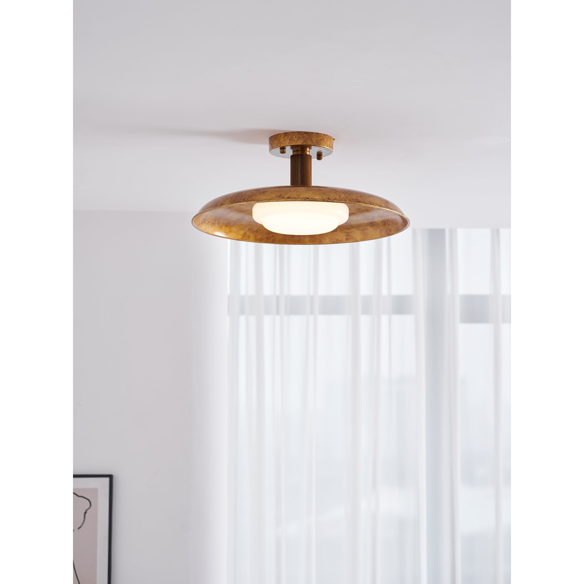 Evergrove Pot Lid Style Flat Panel Flush Mount Ceiling Light