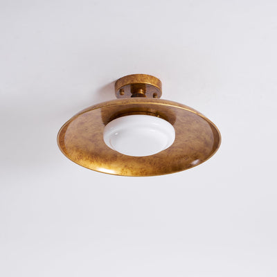 Evergrove Pot Lid Style Flat Panel Flush Mount Ceiling Light