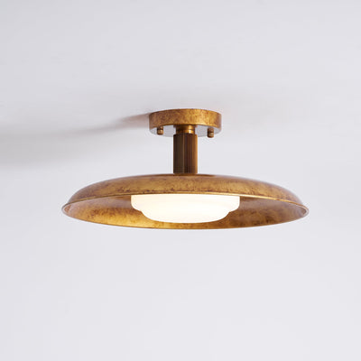 Evergrove Pot Lid Style Flat Panel Flush Mount Ceiling Light