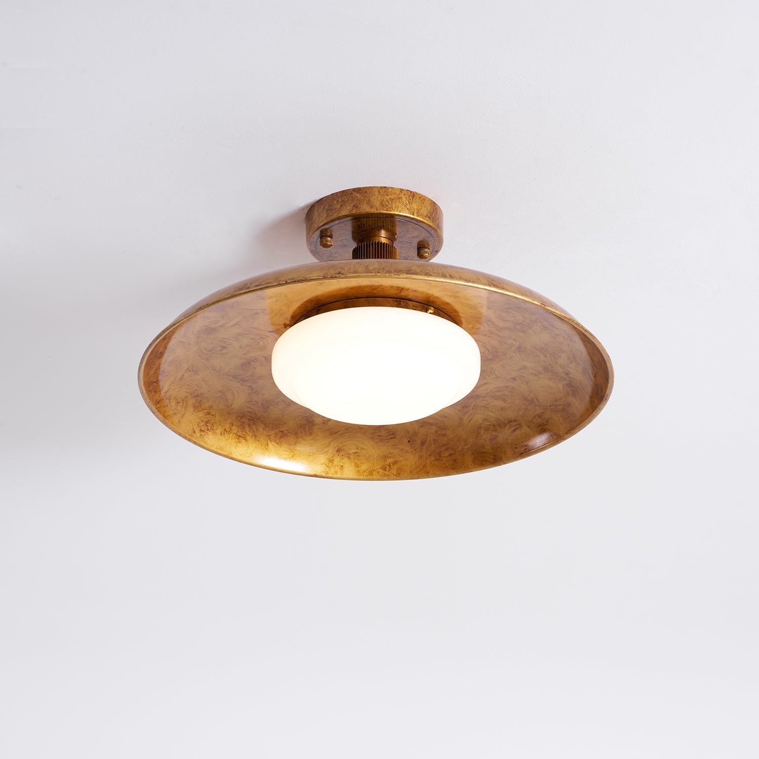 Evergrove Pot Lid Style Flat Panel Flush Mount Ceiling Light