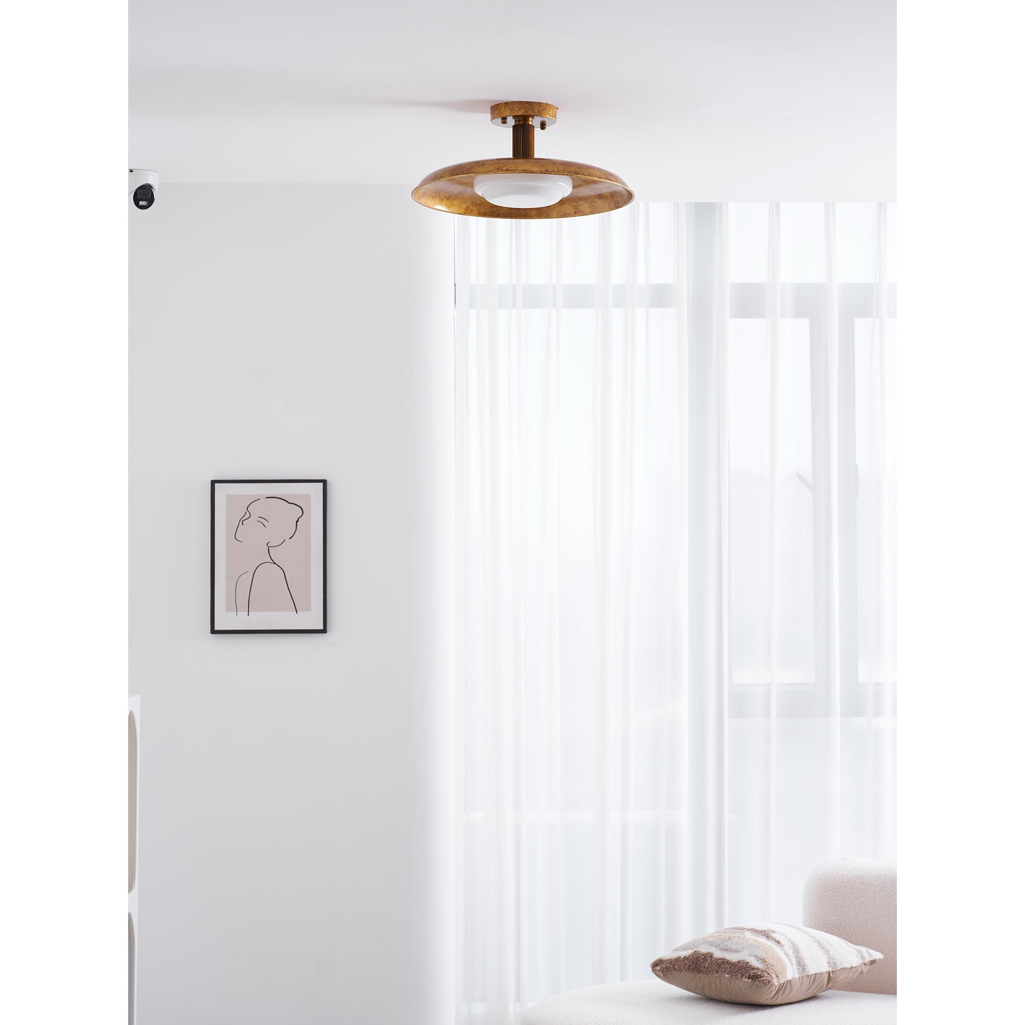 Evergrove Pot Lid Style Flat Panel Flush Mount Ceiling Light
