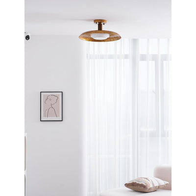 Evergrove Pot Lid Style Flat Panel Flush Mount Ceiling Light