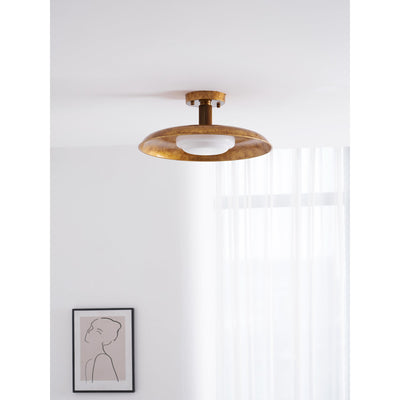 Evergrove Pot Lid Style Flat Panel Flush Mount Ceiling Light